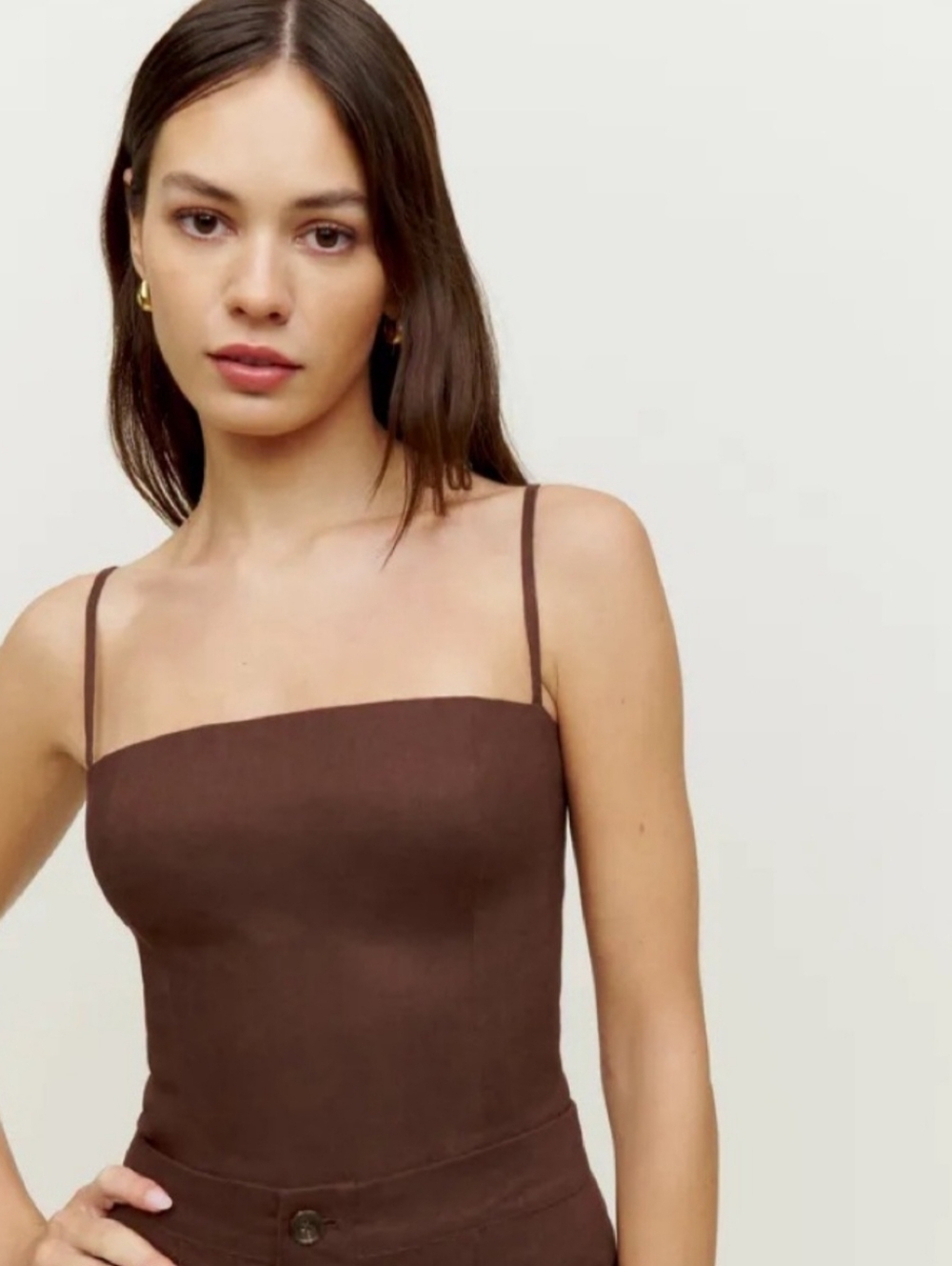 Reformation Overland Top, Layla Linen Skirt Set - Chocolate Cake
